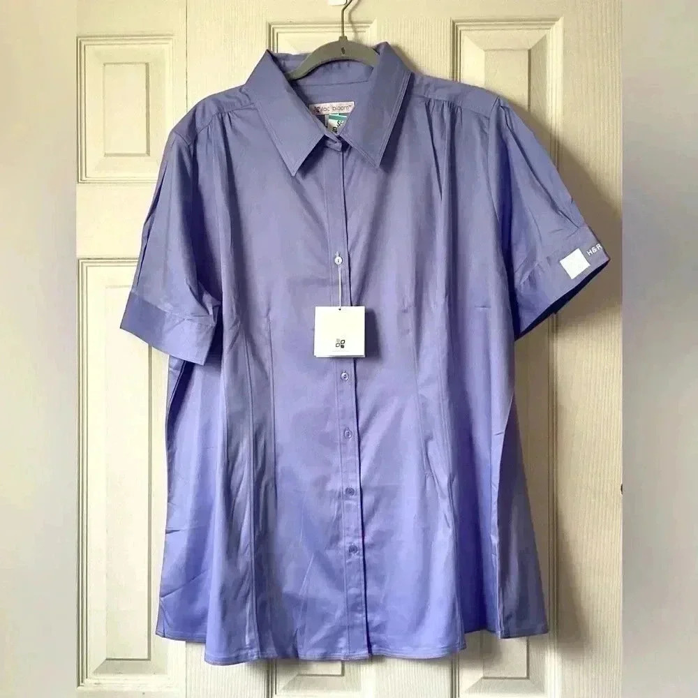 NWT lilac bloom purple lilac Short Sleeve Shirt Size 2XL